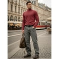thumbnail image 5 of OALUXE Turtleneck Ribbed Long Sleeve Shirts for Mens Undershirts Knit Thermal Fitted Basic Tops, 5 of 7