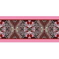 thumbnail image 2 of IBA Indianbeautifulart Pink Stripe & Ogee Decorative Fabric Laces For Crafts Printed Velvet&nbsp;Trim&nbsp;Fabric Sewing Border Ribbon&nbsp;Trims&nbsp;9 Yards 4 Inches, 2 of 2