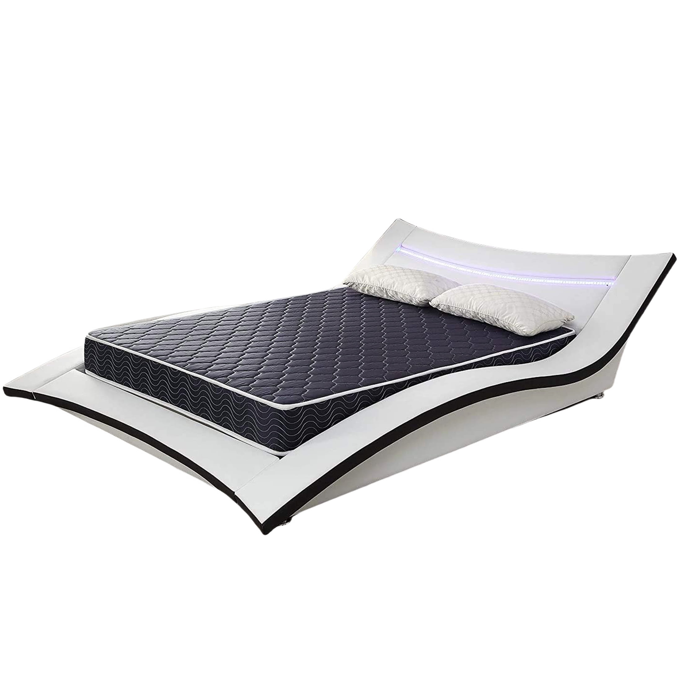 6 Inch Full Size Mattress, Waterproof & Breathable Cooling Foam Bed, High-Density Support, Navy Blue Quilted Cover, Compressed Packaging
