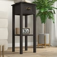 thumbnail image 3 of HOMCOM 2-Tier Side Table with Drawer, Narrow End Table with Bottom Shelf, for Living Room, Coffee, 3 of 9