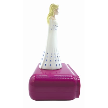 Lexibook - Disney Frozen Elsa Digital Alarm Clock with Night Light and Snooze, Clock, Luminous Elsa, Frozen Sound Effects, Blue Colour