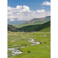 thumbnail image 2 of Zwick, Martin 25x32 White Modern Wood Framed Museum Art Print Titled - Horses on summer pasture The Suusamyr plain-a high valley in Tien Shan Mountains-Kyrgyzstan, 2 of 4