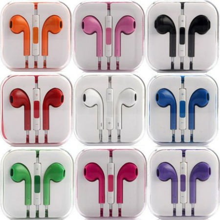 Color Headphone Earbuds 3.5mm with Microphone Earphone for Apple 6S/6S Plus, 6/6 Plus / SE / 5S / 5C / 5 / 4 / 4S / iPad / iPod Brand (Best Earphones For Ipad)