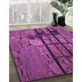 thumbnail image 3 of Ahgly Company Machine Washable Indoor Round Transitional Dark Magenta Purple Area Rugs, 8' Round, 3 of 7