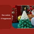 thumbnail image 4 of Scented Christmas Tree Shaped Candles with Bell Topper Xmas Tree Candles Gifts for Christmas Home Party Room Table Decoration Handmade Perfect Gift for Friends, Boxed, 4 of 5