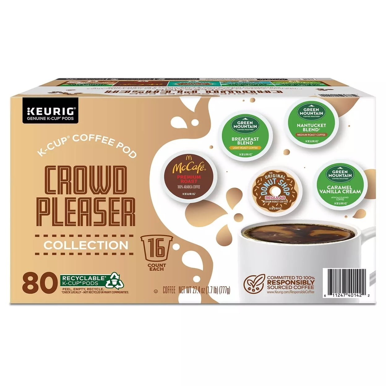 Keurig Crowd Pleaser Variety Pack Single Serve Pods (80 Count)