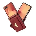 thumbnail image 2 of Dteck Wallet Case for Samsung Galaxy Z Flip 7,Magnetic Leather Wallet Case RFID Blocking Credit Card Holder with Crossbody Shoulder Strap Shockproof Stand Cover,Winered, 2 of 6