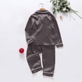 thumbnail image 4 of WTXUE Satin Family Matching Christmas Pajamas Set Soft Button Loungewear 2 Piece Sleepwear Home Wear Set Comfortable Nightwear Set for Couples or Family Grey 3M, 4 of 5