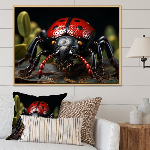 Designart "Portrait Stunning Insects Bugs painting II" Animals Floater Framed Wall Art Print