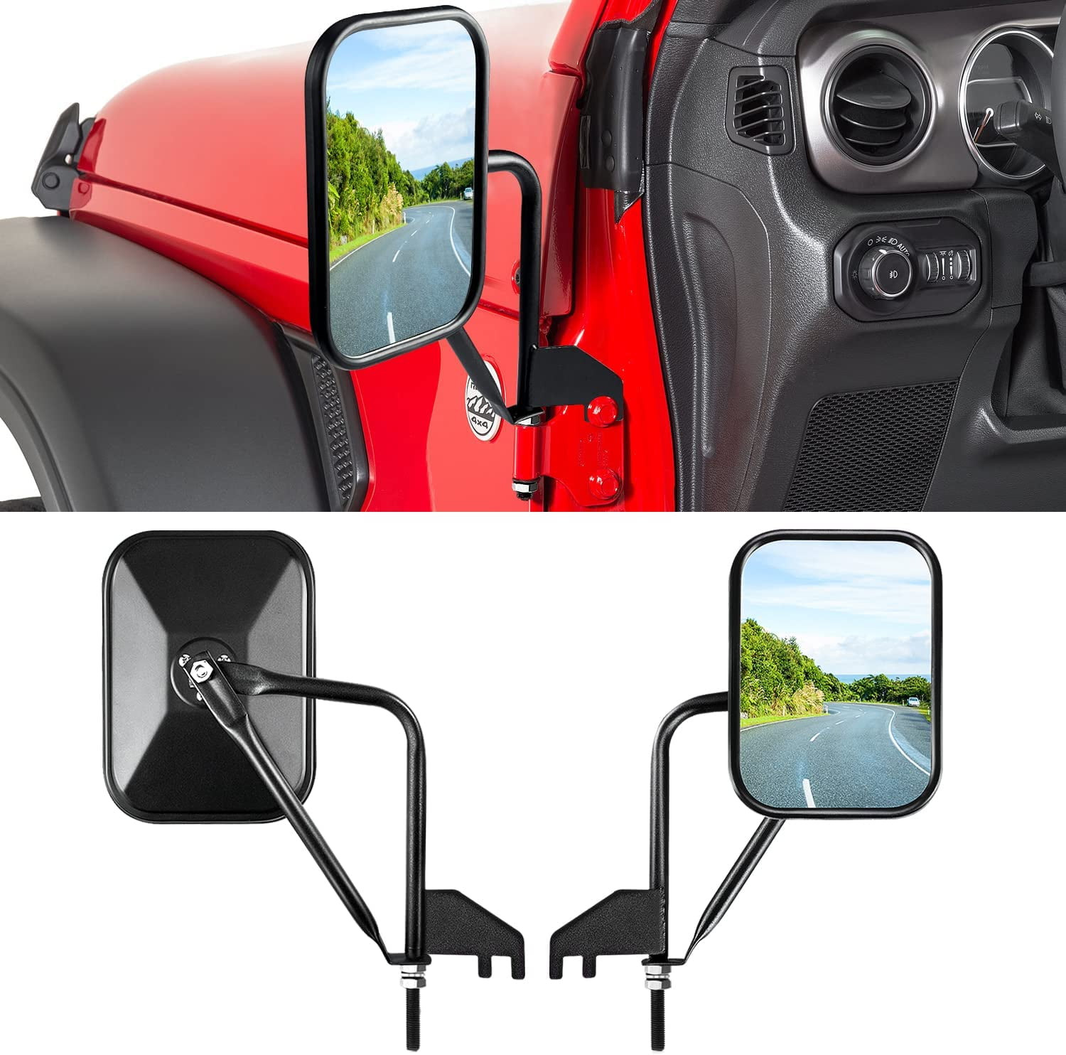 for Jeep Mirrors Doors Off, Side Mirrors with Doors Off Compatible with Jeep  Wrangler JL 2019-2021, Easy to Install and More Fixed for Jeep Mirrors,  Help Us Wider View and Safe Driving -