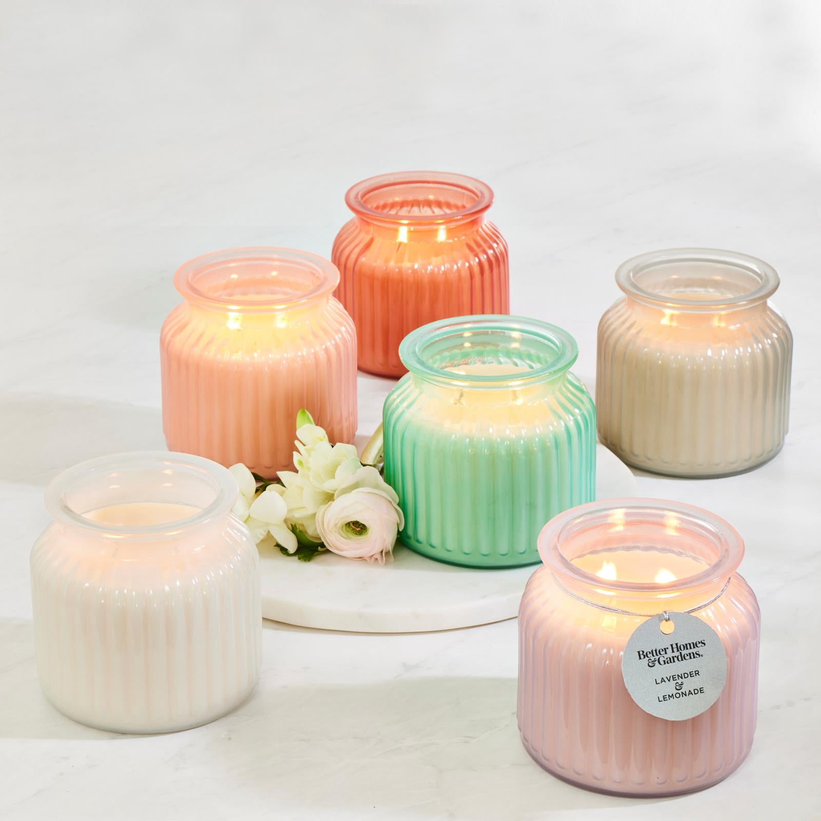Better Homes & Gardens 16.5oz Lavender & Lemonade Scented 2 Wick Pagoda Jar Candle