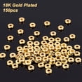thumbnail image 7 of 18K Gold Plated Spacer Beads 150pcs 6mm Golden Disc Heishi Loose Beads Brass Flat Round Jewellery, 7 of 7