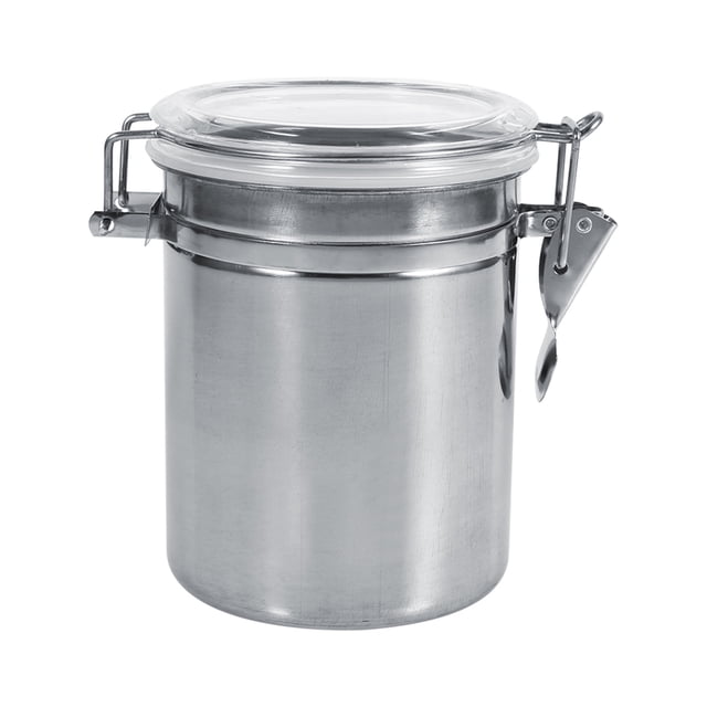 Recipiente Hermético Acero Inoxidable Lata De Café Plata Acero Inoxidable Acero Inoxidable Cocina Contenedor De Almacenamiento De Alimentos Botella Azúcar Té Granos De Café