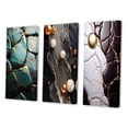 thumbnail image 3 of Designart "Marble Art In Teal and Gold " Abstract Painting Wall Art Set Of 3 - Modern Turquoise Gallery Wall Set For Home Decor, 3 of 6