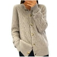 thumbnail image 2 of AGWOLF Cardigan Sweaters for Women Loose Cable Knit Button Up Jacket Coat Comfy Long Sleeve Tops, 2 of 6