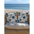 thumbnail image 5 of Outdoor Pillows Waterproof, Indigo Florals Bedding Throw Pillows with Insert for Couch Sofa Bed, Farm Botanical Peonies Vintage Brown Leaves 18x18 Inch Pillowcases Decorative Patio Pillow Set of 1, 5 of 8