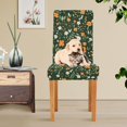 thumbnail image 4 of Yayeee 4 Pack Dining Chair Covers Stretch Parson Chairs Slipcovers Seat Protector, Orange Flowers, 4 of 6