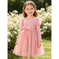 thumbnail image 3 of Lanbubble Toddler Girls Tulle Tutu Dress Long Sleeve Sequin Party Dress Fall Winter Clothes 2-6Y, 3 of 9