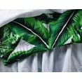 thumbnail image 4 of Women High Waisted Bikini Ruffle Swimsuit Flounce Pom Pom Trim Two Piece Bathing Suit Tassel Green Leaves (S, 4 of 7