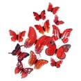 thumbnail image 5 of 12 Pcs Butterfly Wall Decor,3D Butterflies Stickers,Double Layer Butterfly Decorations,Reusable Butterfly Wall Decals,Butterflies Sticker with Magnets for Home Bedroom,Room Decoration,Red, 5 of 7