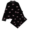 thumbnail image 4 of WOYY Girls Pajama Sets Bow Print Long Sleeve Button Down Shirt Pants Sleepwear, Sizes 3-14, 4 of 4