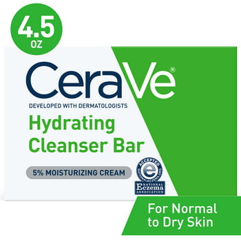 CeraVe Hydrating Cleansing Bar for Face and Body, 4.5 oz