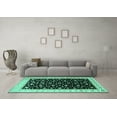 thumbnail image 3 of Ahgly Company Machine Washable Indoor Rectangle Persian Turquoise Blue Traditional Area Rugs, 2' x 5', 3 of 4