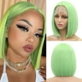 White Wig Short Bob Wigs For Women 12Inch Heat Resisting Middle Part