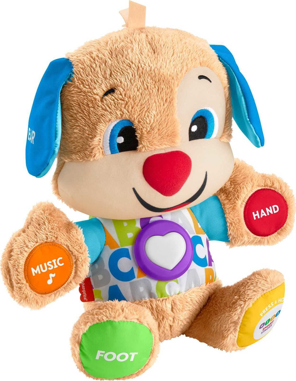 Fisher-Price Plush Puppy Baby Toy with Smart Stages Learning Content and Lights, Laugh & Learn