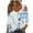 Multicolor-Shirts, variant on Jsaierl 3/4 Sleeve Womens Cold Shoulder Tops Casual V Neck Shirts Trendy Graphic Ladies Hollow Out Blouses Soft Loose Fit Tunic Top S-5XL