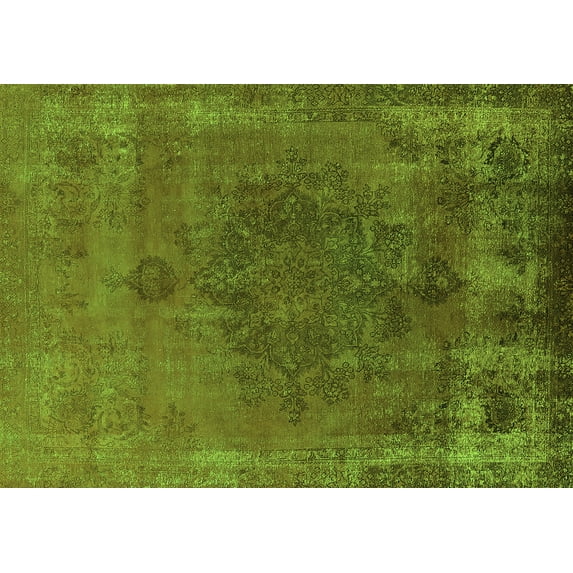 Ahgly Company Indoor Rectangle Oriental Green Industrial Area Rugs, 6' x 9'