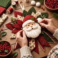 thumbnail image 4 of Lazduis Christmas Fabric Wreath Kit Fabric Patchwork Door Hanging Kit Layered Holiday Home Decoration, 4 of 6