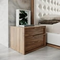 thumbnail image 3 of Modern Light Brown Walnut Nightstand with Two drawers, 3 of 5