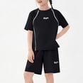 thumbnail image 2 of Rvasteizo Boys Outfits Solid Short Sleeve Round Neck T Shirt Shorts Casual Summer Sport Set 4-15 Years, 2 of 5