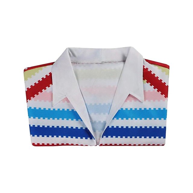Nueva película Barbi Allen manga corta colorida rayas playa traje camisa Unisex adultos niños Halloween fiesta Cosplay disfraz uniforme