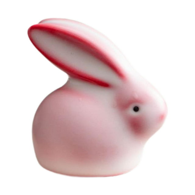 Figura de conejo de cerámica, adorno de conejo en miniatura, juguete portátil, estatua de conejo, escultura para dormitorio, oficina, estante,