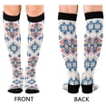 thumbnail image 4 of FORMRS Womens Knee High Socks Casual Long Thick Travel Daily Wear, 1 Pair, Navy Blossom Mosaic, 4 of 6