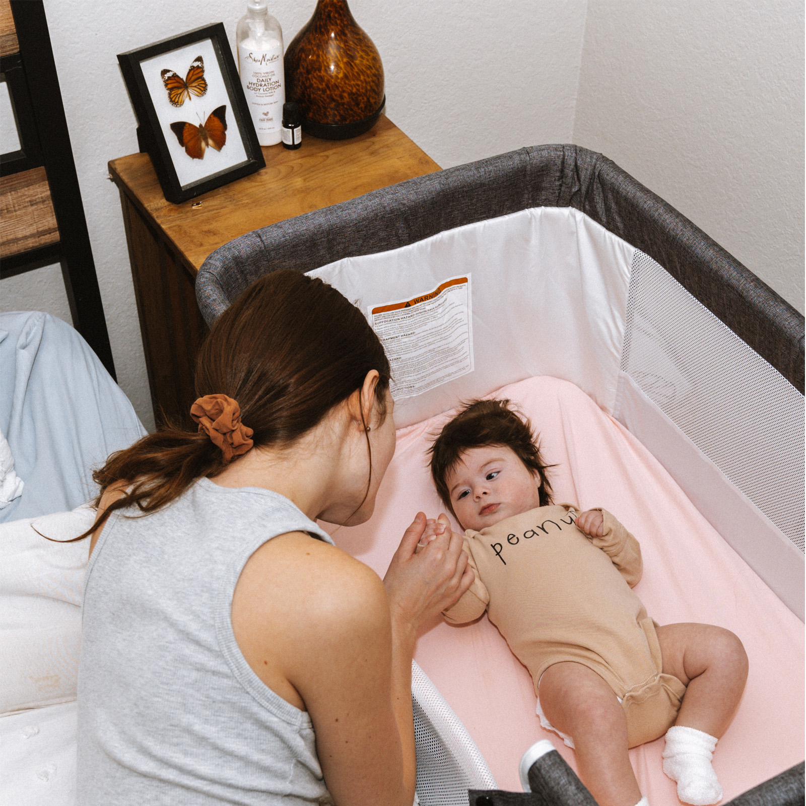 HARPPA 4 in 1 Baby Bassinet Bedside Sleeper, Height Adjustable, Easy Folding, Gray - image 3 of 11