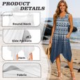 thumbnail image 3 of HELLHERO Geometric Diamond Print Casual Midi Dress, Side Pockets Sleeveless Sundress Pleated Durable Summer Sleeveless Dress, 3 of 8