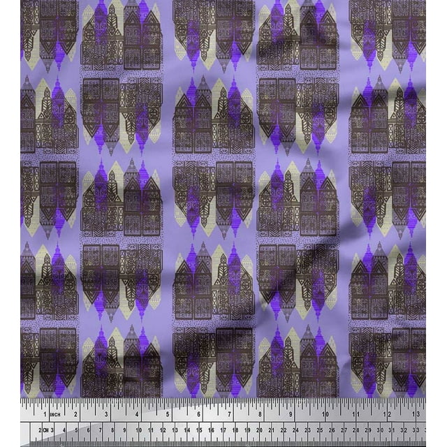 Soimoi Cotton Voile Fabric Architectural Structure Architectural Printed Fabric 1 Yard 42 Inch Wide