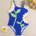 thumbnail image 4 of WRKEKC Girls Swimsuit Floral Print One Shoulder Cutout Sleeveless One Piece Bathing Suit 8-12 Years, 4 of 7