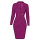 thumbnail image 5 of Vestido de Lápiz Vestido de Traje de Carrocería Para Mujeres Mujeres Sólidas Giros Hacia Abajo Botones de Manga Larga Trabajo Casual Vestido Formal Odeerbi  ODB113609, 5 of 7