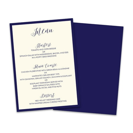 Personalized Large Font Wedding Menu Card (Best Font For Wedding Program)