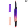 thumbnail image 1 of 3,5 ML 2 en 1 lápiz labial de doble extremo delineador de labios maquillaje semimate lápiz labial de larga duración cosmético 01 #, 1 of 8