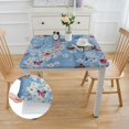 thumbnail image 2 of Awypu Flowers Butterflies Blue Square Tablecloth Full Width Single-Sided Printing 100% Polyester Fiber 40*40, 2 of 8