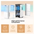 thumbnail image 2 of 2600 Sq.Ft Dehumidifier for Home Max 38 Pints, Large Room with Drain Hose, Intelligent Humidity Control, Dry Clothes, 3 Modes, Sleep Mode, 24H Timer, 2 of 8