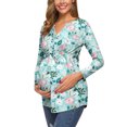 thumbnail image 6 of asdoklhq Maternity Clothes for Women,Flowers Leaf Print Long Sleeve Waistband Maternity Breastfeeding Clothe Top, 6 of 9