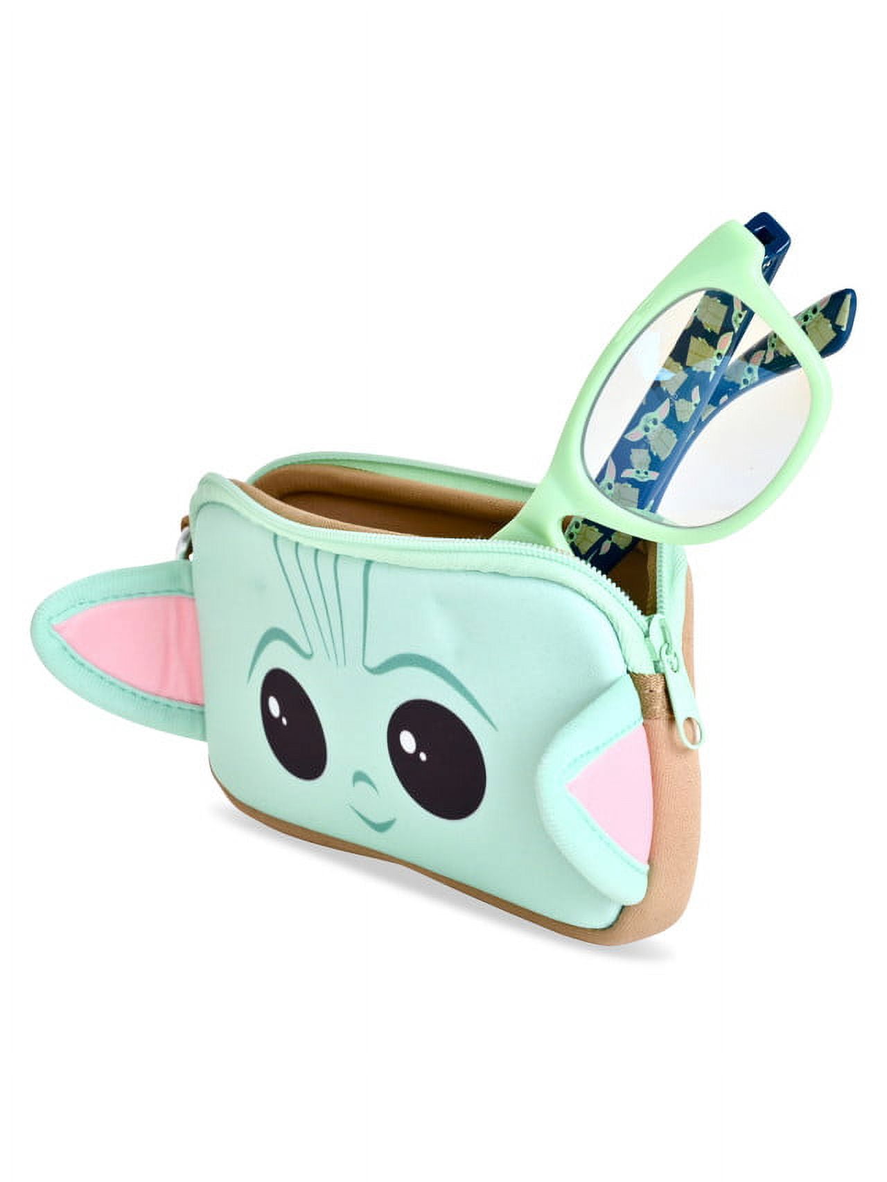 The Mandalorian Blue Light Blocking Glasses For Kids with Zippered Case and Carabiner
