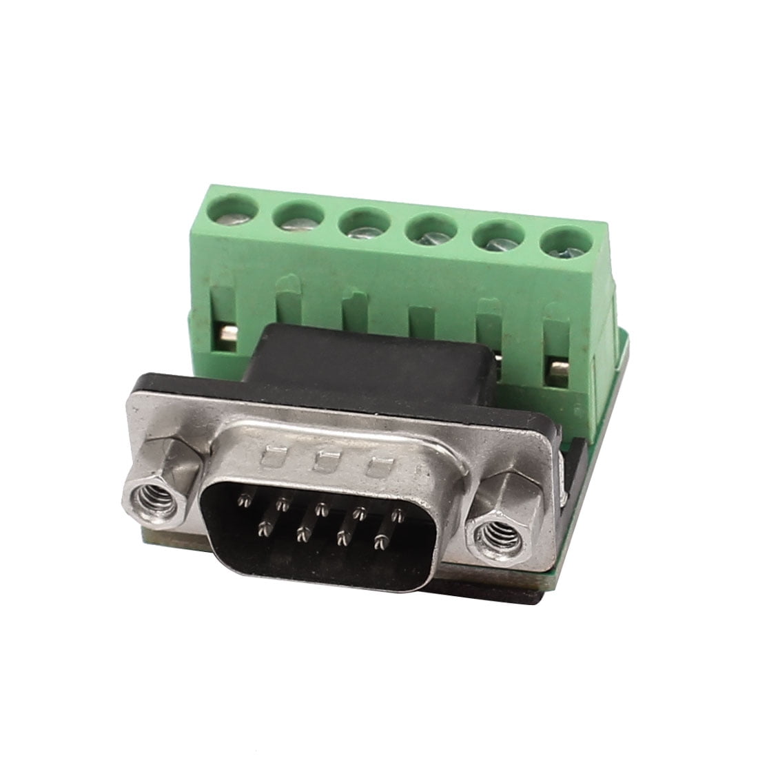 DB9 Male 9Pin D-Sub Connector solderless Terminal Board Plastic Cover screw WC 
