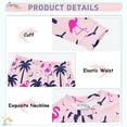 thumbnail image 4 of Palm Tree Flamingo Pattern Cotton Pajamas 2 Piece Set Sleepwear Soft and Comfortable Homewear Nightwear, 4 of 7